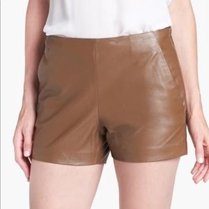 Trina Turk soft leather brown shorts